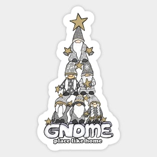 Gnome Place Like Home- silver Sticker